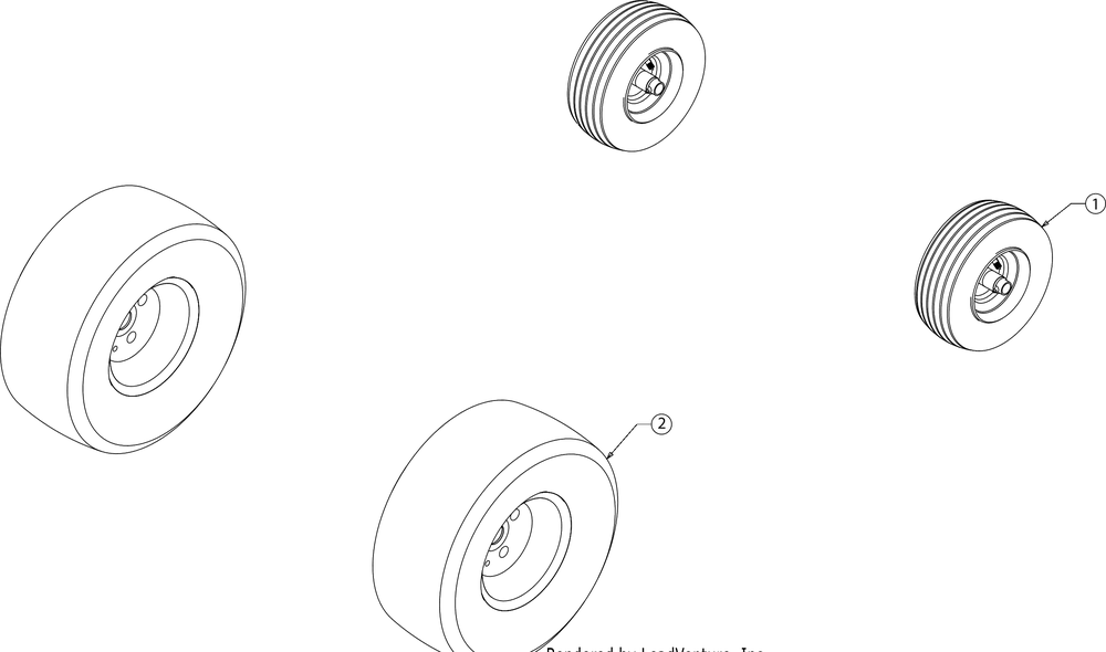 Wheels Diagram and Parts List for RZT-L42 (17BRCACS009)(2016) Cub Cadet Lawn Tractor